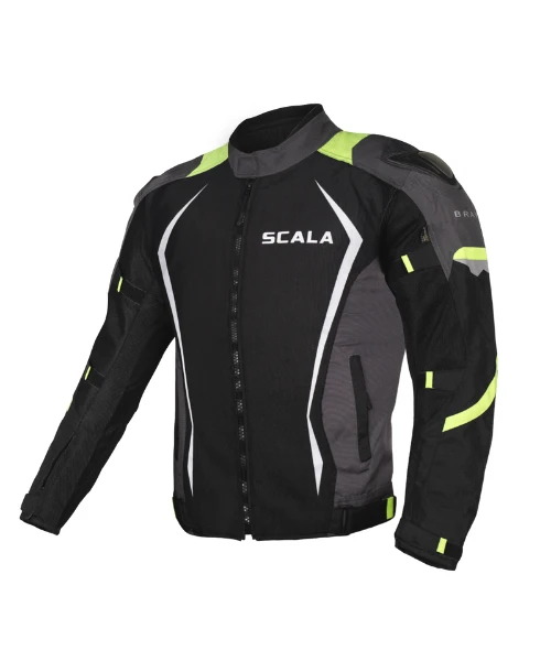 Scala Brave Riding Jacket - Black Grey Neon-Scala Gears 4 Scala Brave Riding Jacket - Black Grey Neon-Scala Gears - Image 2