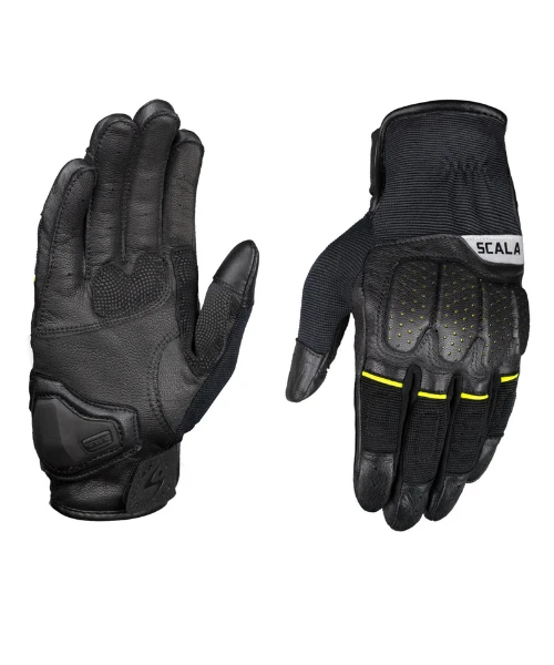 Scala Speed 2 Riding Gloves - Black Hi Viz-Scala Gears 3 Scala Speed 2 Riding Gloves - Black Hi Viz-Scala Gears