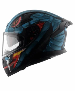 Axor Apex Venomous D/V Helmet - Dull Black Matt Blue-AXOR