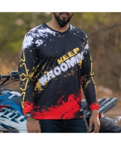 Wroom Dri Fit Jersey - Black Red-Wroom Gears