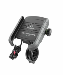 Yellowfin Jaw-grip Fast QC 3.0 Mobile Holder With Charger For Bikes & Scooters - M8 Grey-Yellowfin
