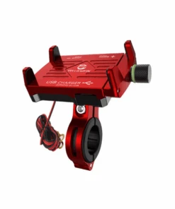 Yellowfin Claw-grip 2.5 A USB Mobile Holder With Charger For Bikes - M6 Red-Yellowfin