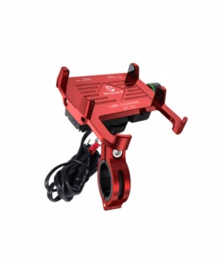 Yellowfin Claw-grip With Fast QC 3.0 Mobile Holder With Charger For Bikes & Scooters - M6S Red-Yellowfin
