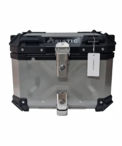 Asiatic Aluminium Top Box 45L With Backrest - Silver-Asiatic