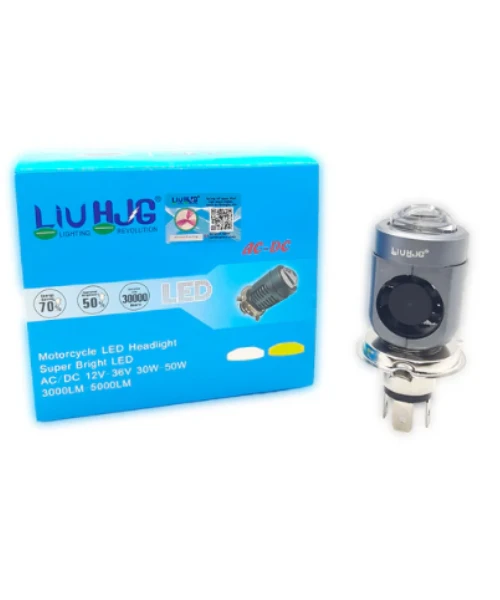 HJG Motorcycle LED Headlight Bulb Yellow/White With H4 Fitting - Pack Of 1-HJG 3 HJG Motorcycle LED Headlight Bulb Yellow/White With H4 Fitting - Pack Of 1-HJG