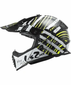 LS2 MX437 Fast Evo Verve Motocross Helmet - Black White-LS2