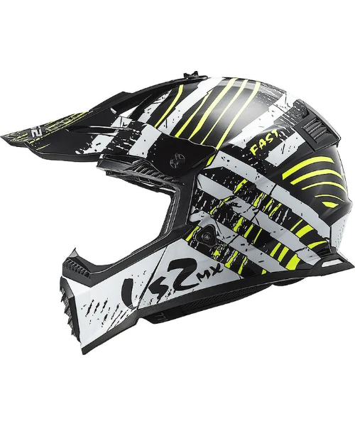 LS2 MX437 Fast Evo Verve Motocross Helmet - Black White-LS2 3 LS2 MX437 Fast Evo Verve Motocross Helmet - Black White-LS2