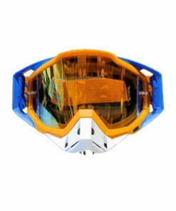 100% The Racecraft Mirror Orange Lens MX Goggle - Orange Blue White-100%