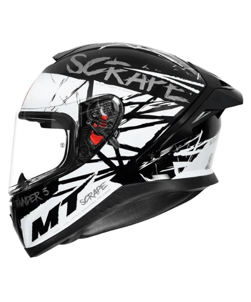 MT Thunder 3 SV Pro Scrape Helmet - Gloss White-MT Helmets 3 MT Thunder 3 SV Pro Scrape Helmet - Gloss White-MT Helmets