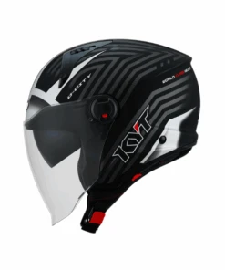 KYT D-City Lucent Helmet - Matt Black Silver-KYT Helmets