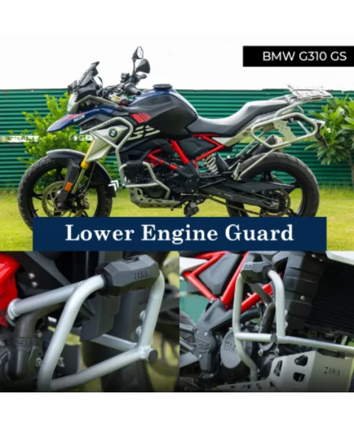 Zana BMW G310GS/G310R Lower Engine Guard MS With Puck Silver - ZI-8185-Zana 3 Zana BMW G310GS/G310R Lower Engine Guard MS With Puck Silver - ZI-8185-Zana