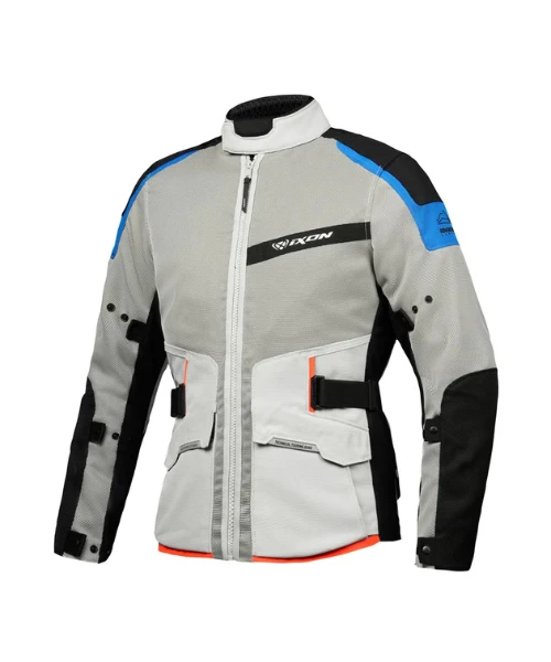 Ixon M-NJORD Riding Jacket - Light Grey Blue Neon Red-Ixon 3 Ixon M-NJORD Riding Jacket - Light Grey Blue Neon Red-Ixon