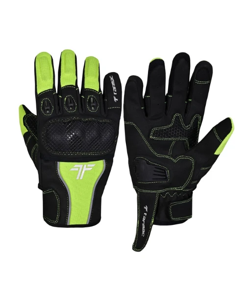 Tarmac Tex II Riding Gloves With Palm Sliders - Fluo Green-Tarmac 3 Tarmac Tex II Riding Gloves With Palm Sliders - Fluo Green-Tarmac