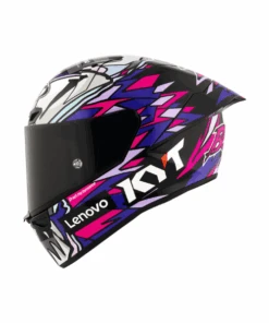 KYT Bastianini REP 2023 With Sponsor Helmet - Gloss White Blue-KYT Helmets