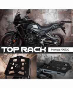 Zana Mild Steel Top Rack With Plate For Honda NX500 - Black - ZI-8471-Zana