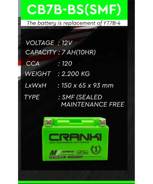 Crank1 Battery For Ducati Panigale V4 Standard CC1198-2018 TO 2021-CB7B-BS-Crank 1 4 Crank1 Battery For Ducati Panigale V4 Standard CC1198-2018 TO 2021-CB7B-BS-Crank 1 - Image 2