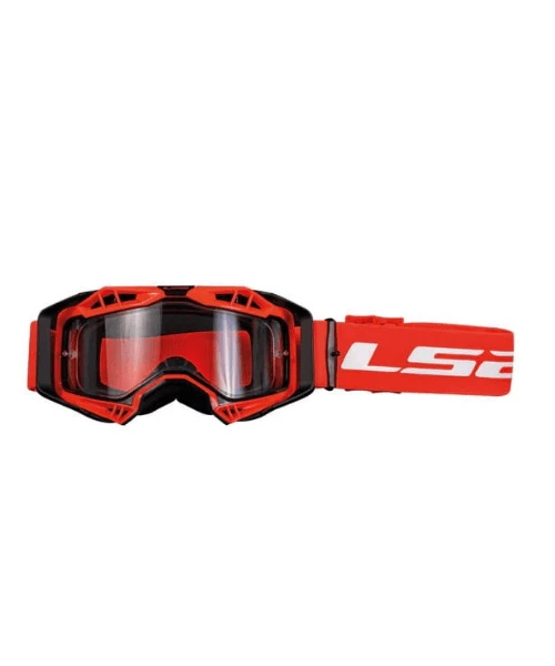 LS2 Aura Goggles Black Red With Clear Visor-LS2 4 LS2 Aura Goggles Black Red With Clear Visor-LS2 - Image 2