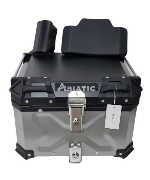 Asiatic Aluminium Top Box 45L With Backrest - Silver-Asiatic 4 Asiatic Aluminium Top Box 45L With Backrest - Silver-Asiatic - Image 2