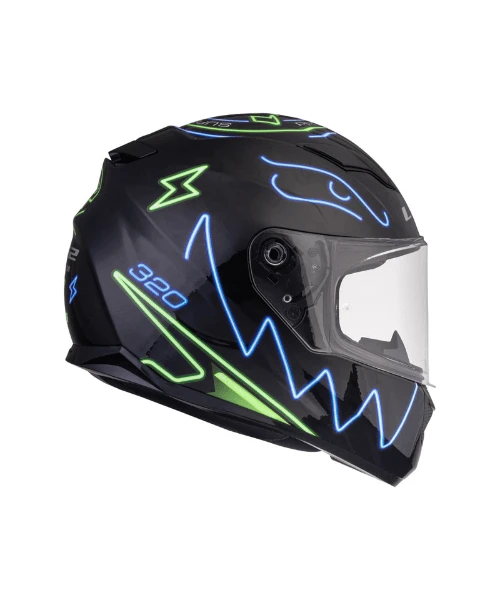 LS2 FF320 Stream Evo With Pinlock Helmet - Gloss Neon Black Fluo Green Blue-LS2 4 LS2 FF320 Stream Evo With Pinlock Helmet - Gloss Neon Black Fluo Green Blue-LS2 - Image 2