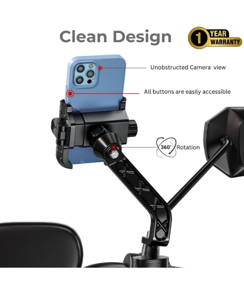 Yellowfin Quick Release Jaw Grip Mobile Phone Mount Holder With 360¬? Rotation For Motorcycle - BKW-2-Yellowfin 4 Yellowfin Quick Release Jaw Grip Mobile Phone Mount Holder With 360¬? Rotation For Motorcycle - BKW-2-Yellowfin - Image 2