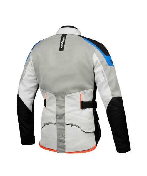 Ixon M-NJORD Riding Jacket - Light Grey Blue Neon Red-Ixon 4 Ixon M-NJORD Riding Jacket - Light Grey Blue Neon Red-Ixon - Image 2