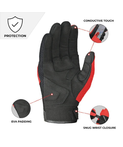 Viaterra Fender Daily Use Motorcycle Gloves - Red-Viaterra 4 Viaterra Fender Daily Use Motorcycle Gloves - Red-Viaterra - Image 2