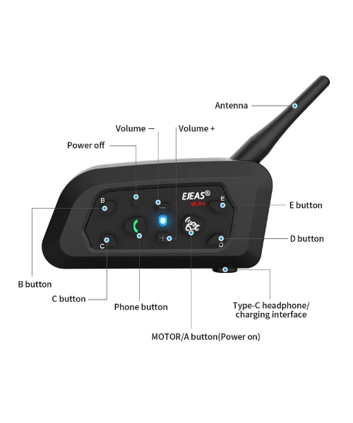 Vnetphone V6 Pro+ Bluetooth Intercom (1 Yr Warranty)-Vnetphone 4 Vnetphone V6 Pro+ Bluetooth Intercom (1 Yr Warranty)-Vnetphone - Image 2