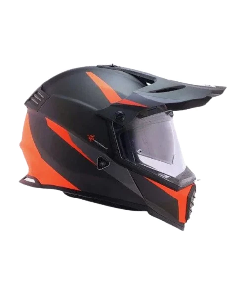 LS2 MX436 Pioneer Evo Dual Sport Helmet - Router Black Orange-LS2 4 LS2 MX436 Pioneer Evo Dual Sport Helmet - Router Black Orange-LS2 - Image 2