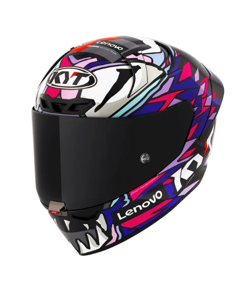 KYT Bastianini REP 2023 With Sponsor Helmet - Gloss White Blue-KYT Helmets 4 KYT Bastianini REP 2023 With Sponsor Helmet - Gloss White Blue-KYT Helmets - Image 2