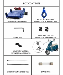 Yellowfin Claw-grip 2.5 A USB Mobile Holder With Charger For Bikes - M6 Blue-Yellowfin -Motorcycle Riding Equipment Store 3 168