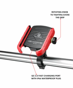 Yellowfin Jaw-grip Fast QC 3.0 Mobile Holder With Charger For Bikes & Scooters - M8 Red-Yellowfin 9 Yellowfin Jaw-grip Fast QC 3.0 Mobile Holder With Charger For Bikes & Scooters - M8 Red-Yellowfin -Motorcycle Riding Equipment Store 3 175