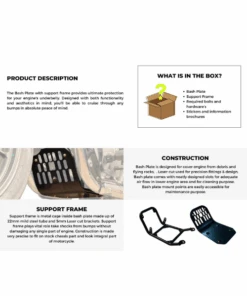 Auto Engina Super Meteor 650 Bash Plate With Support Frame - Black-Auto Engina -Motorcycle Riding Equipment Store 3 175 3f1bd636 27d6 4cb5 bfbc 2f56e527f5ce