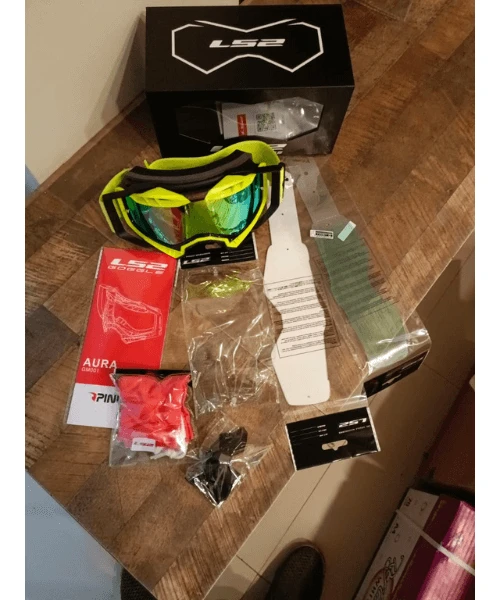 LS2 Aura Pro Goggle Black Hiv Yellow With Iridium Visor-LS2 5 LS2 Aura Pro Goggle Black Hiv Yellow With Iridium Visor-LS2 - Image 3