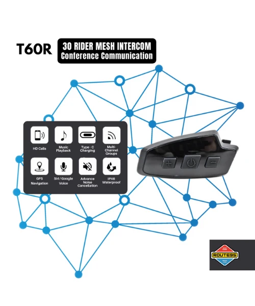 Route95 T60R Mesh HD Universal Intercom And Bluetooth Headset For Helmet-Route 95 5 Route95 T60R Mesh HD Universal Intercom And Bluetooth Headset For Helmet-Route 95 - Image 3