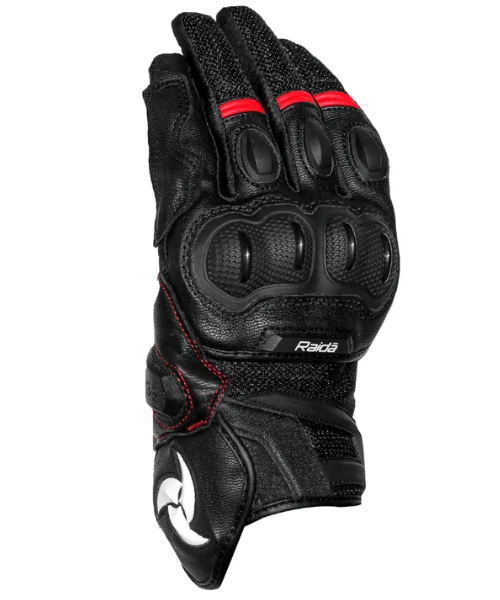 Raida AirWave Motorcycle Riding Gloves - Black Red-Raida 5 Raida AirWave Motorcycle Riding Gloves - Black Red-Raida - Image 3