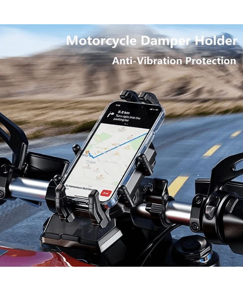Yellowfin Anti-Shake Motorcycle Mobile Damper Holder Bike Mount Without Charger - M26-C1 Pro Handlebar-Yellowfin 5 Yellowfin Anti-Shake Motorcycle Mobile Damper Holder Bike Mount Without Charger - M26-C1 Pro Handlebar-Yellowfin - Image 3