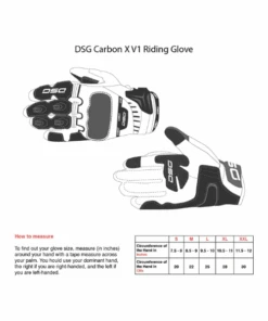 DSG Carbon X V1 Riding Gloves - Black White-DSG 7 DSG Carbon X V1 Riding Gloves - Black White-DSG -Motorcycle Riding Equipment Store 3 79 b782e45b 6876 4927 aea1 121ed0ca7c5a