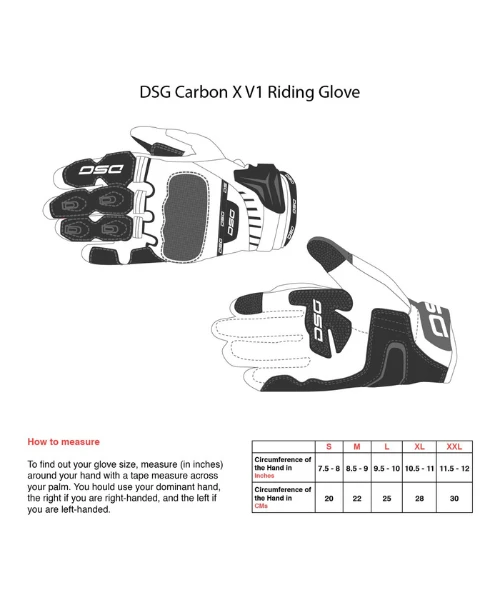 DSG Carbon X V1 Riding Gloves - Black White-DSG 5 DSG Carbon X V1 Riding Gloves - Black White-DSG - Image 3