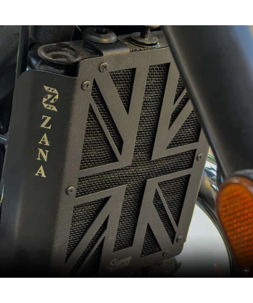 Zana UK Flag Radiator Guard For Royal Enfield Super Meteor 650 Black - ZI-8285-Zana 6 Zana UK Flag Radiator Guard For Royal Enfield Super Meteor 650 Black - ZI-8285-Zana - Image 4