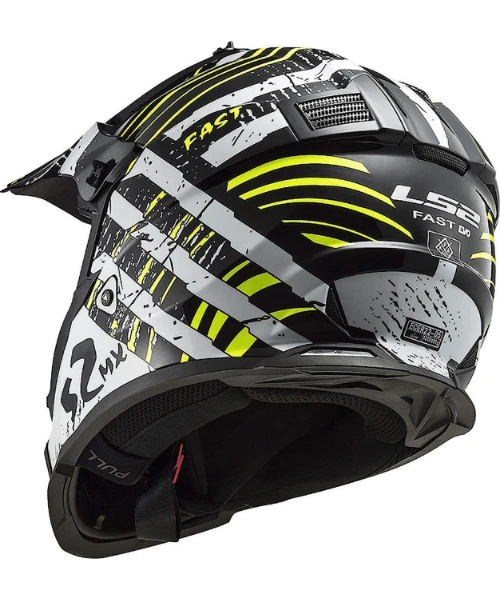 LS2 MX437 Fast Evo Verve Motocross Helmet - Black White-LS2 5 LS2 MX437 Fast Evo Verve Motocross Helmet - Black White-LS2 - Image 3