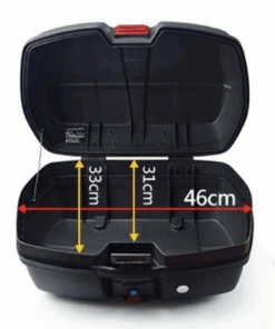 JDR 32 Litres Top Box With LED Light And Backrest-JDR -Motorcycle Riding Equipment Store 32l 2