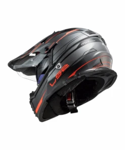 LS2 MX436 Pioneer Evo Dual Sport Helmet - Gloss Knight Titanium Orange-LS2 -Motorcycle Riding Equipment Store 3 1094798c 5ca5 4af2 896c 0eebe52c93bc