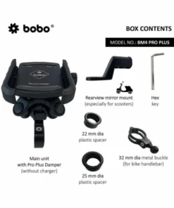 BOBO Jaw-Grip Bike Phone Holder With PRO PLUS Vibration Damper Motorcycle Mobile Mount - Black - BM4 PRO PLUS-BOBO 8 BOBO Jaw-Grip Bike Phone Holder With PRO PLUS Vibration Damper Motorcycle Mobile Mount - Black - BM4 PRO PLUS-BOBO -Motorcycle Riding Equipment Store 3 13d0fe73 bb19 449a 80f7 3013aae72739
