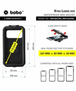 BOBO Fully Waterproof Bike / Cycle Phone Holder Motorcycle Mobile Mount - Black - BM10-BOBO 7 BOBO Fully Waterproof Bike / Cycle Phone Holder Motorcycle Mobile Mount - Black - BM10-BOBO -Motorcycle Riding Equipment Store 3 187773c5 463b 48d7 b505 29148a964ebe