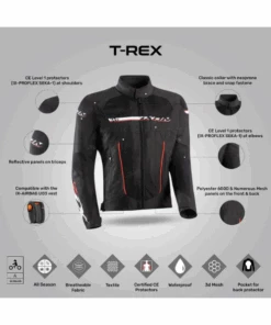 Ixon T-Rex Riding Jacket - Black White Red-Ixon 8 Ixon T-Rex Riding Jacket - Black White Red-Ixon -Motorcycle Riding Equipment Store 3 25289473 b62a 423b a377 79358d9be4e4
