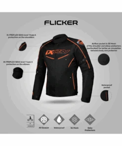 Ixon Flicker Riding Jacket - Black Orange-Ixon -Motorcycle Riding Equipment Store 3 7ed04d4f 3dd4 4f6b 943a 6e77b5a36933