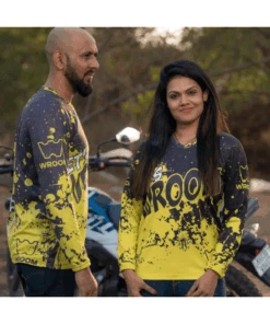 Wroom Dri Fit Jersey - Grey Hi Viz Yellow-Wroom Gears -Motorcycle Riding Equipment Store 4 160 fd369839 1b87 4e3e 951f d96e0a18223f