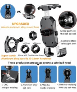 Yellowfin Y-Grip Quick Release Phone Holder Mount - M14-C2 Quick Release-Yellowfin 11 Yellowfin Y-Grip Quick Release Phone Holder Mount - M14-C2 Quick Release-Yellowfin -Motorcycle Riding Equipment Store 4 170