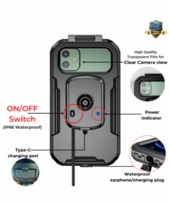 Yellowfin Fully Waterproof Bike Handlebar Mobile Phone Mount With Charger - M18L-A1 Handlebar-Yellowfin 12 Yellowfin Fully Waterproof Bike Handlebar Mobile Phone Mount With Charger - M18L-A1 Handlebar-Yellowfin -Motorcycle Riding Equipment Store 4 203