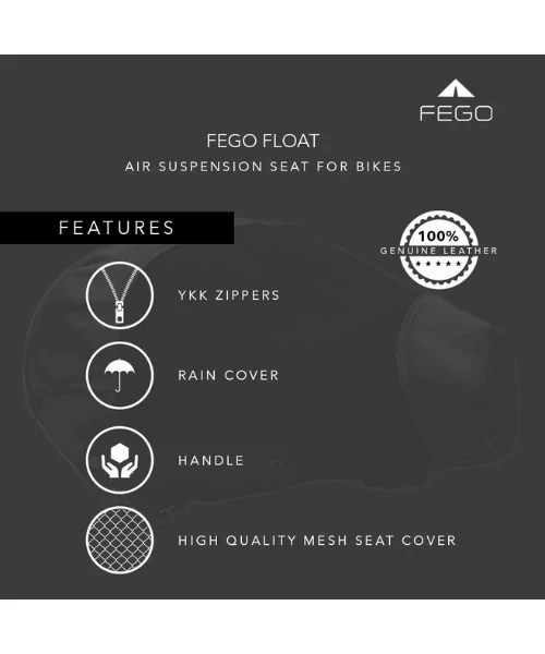 Fego Float - Air Suspension Seat Black Leather Cushion Seat With Air Suspension Technology-Fego 6 Fego Float - Air Suspension Seat Black Leather Cushion Seat With Air Suspension Technology-Fego - Image 4